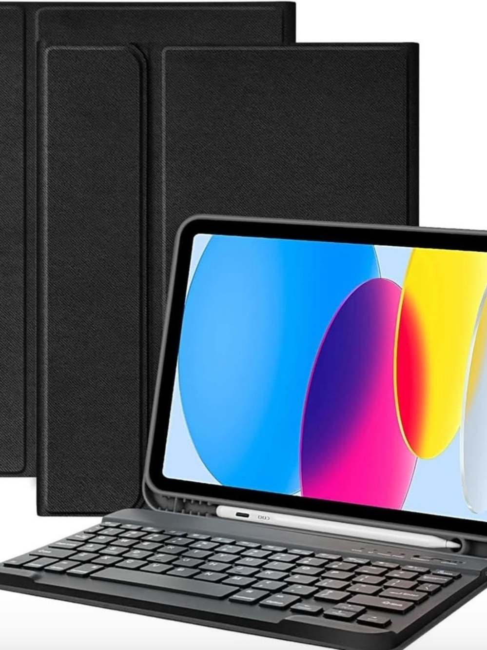Universal Black Tablet Keyboard Case with Stand